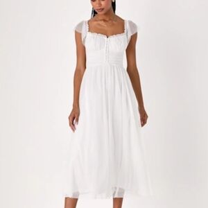 Lulu's White Tulle Wedding Dress